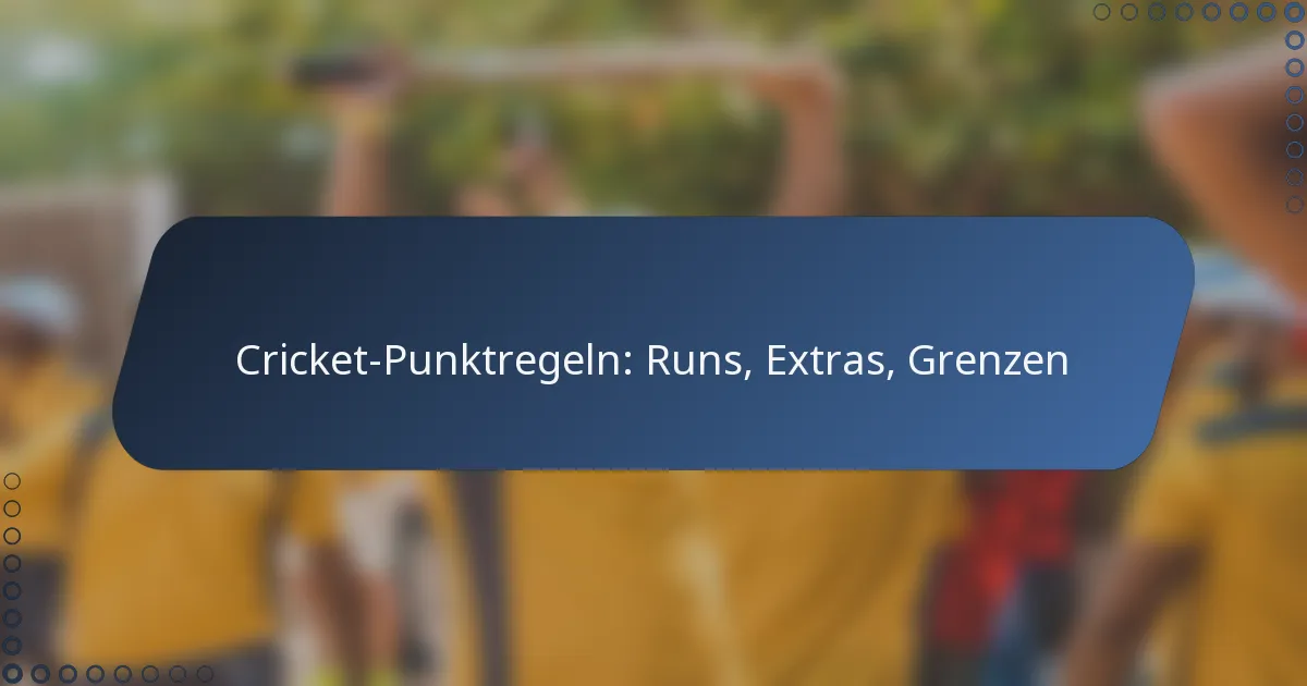 Cricket-Punktregeln: Runs, Extras, Grenzen