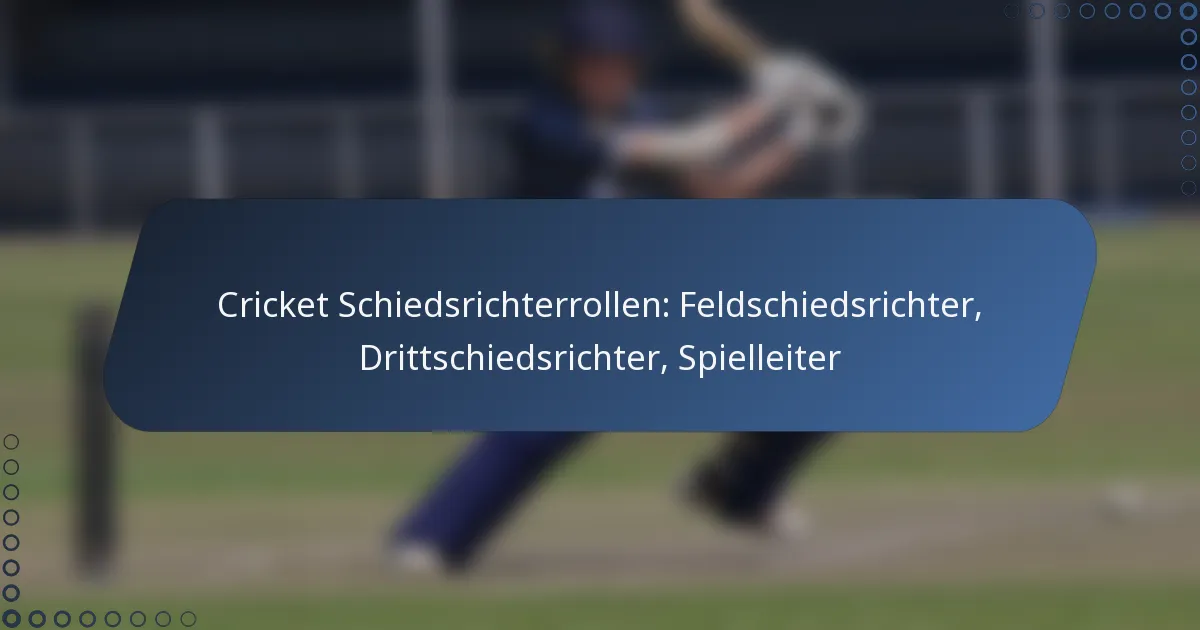 Cricket Schiedsrichterrollen: Feldschiedsrichter, Drittschiedsrichter, Spielleiter