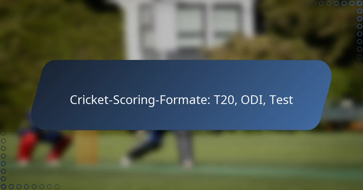 Cricket-Scoring-Formate: T20, ODI, Test