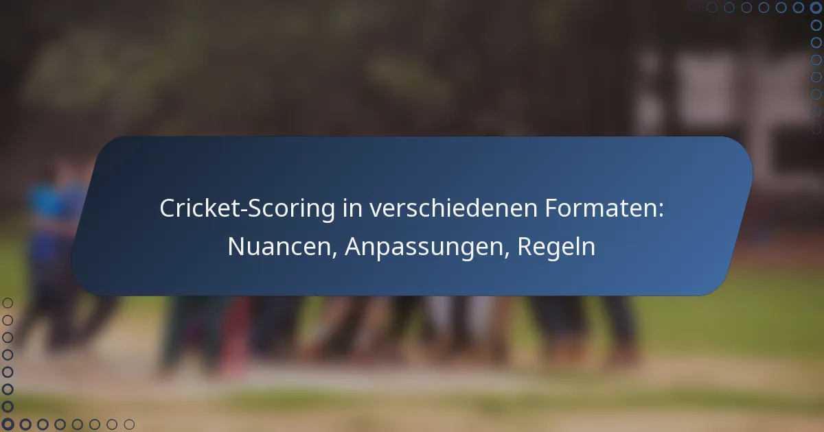 Cricket-Scoring in verschiedenen Formaten: Nuancen, Anpassungen, Regeln