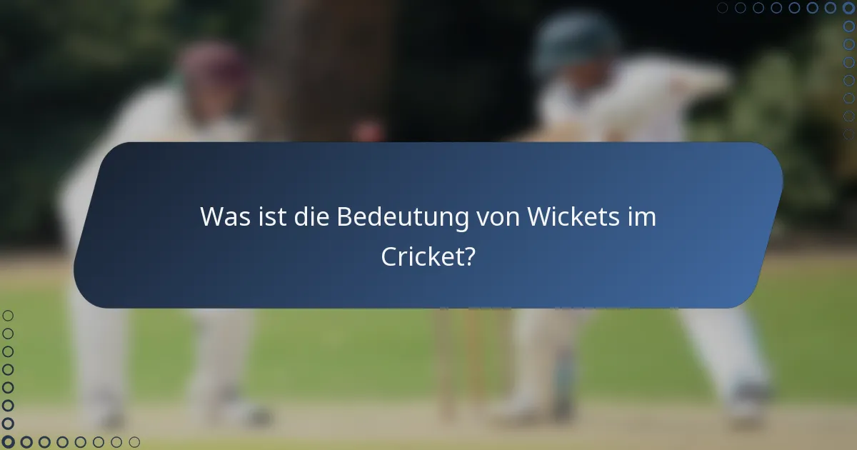 Was ist die Bedeutung von Wickets im Cricket?
