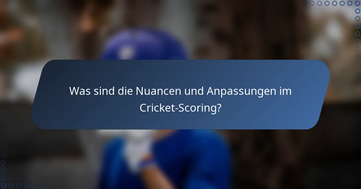 Was sind die Nuancen und Anpassungen im Cricket-Scoring?