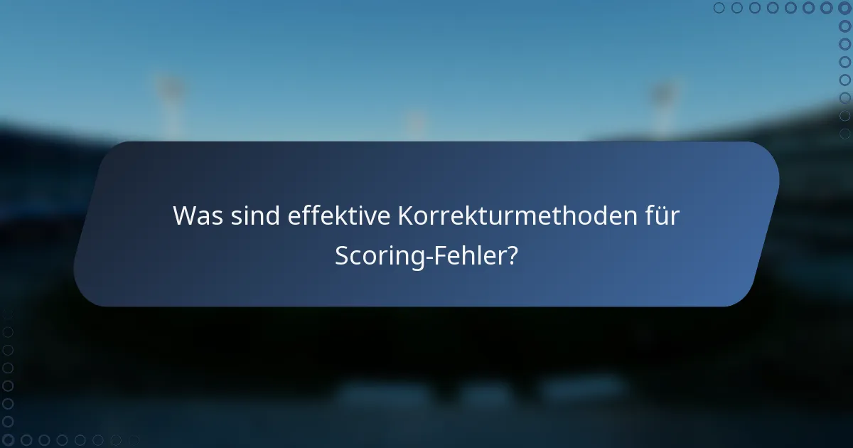 Was sind effektive Korrekturmethoden für Scoring-Fehler?