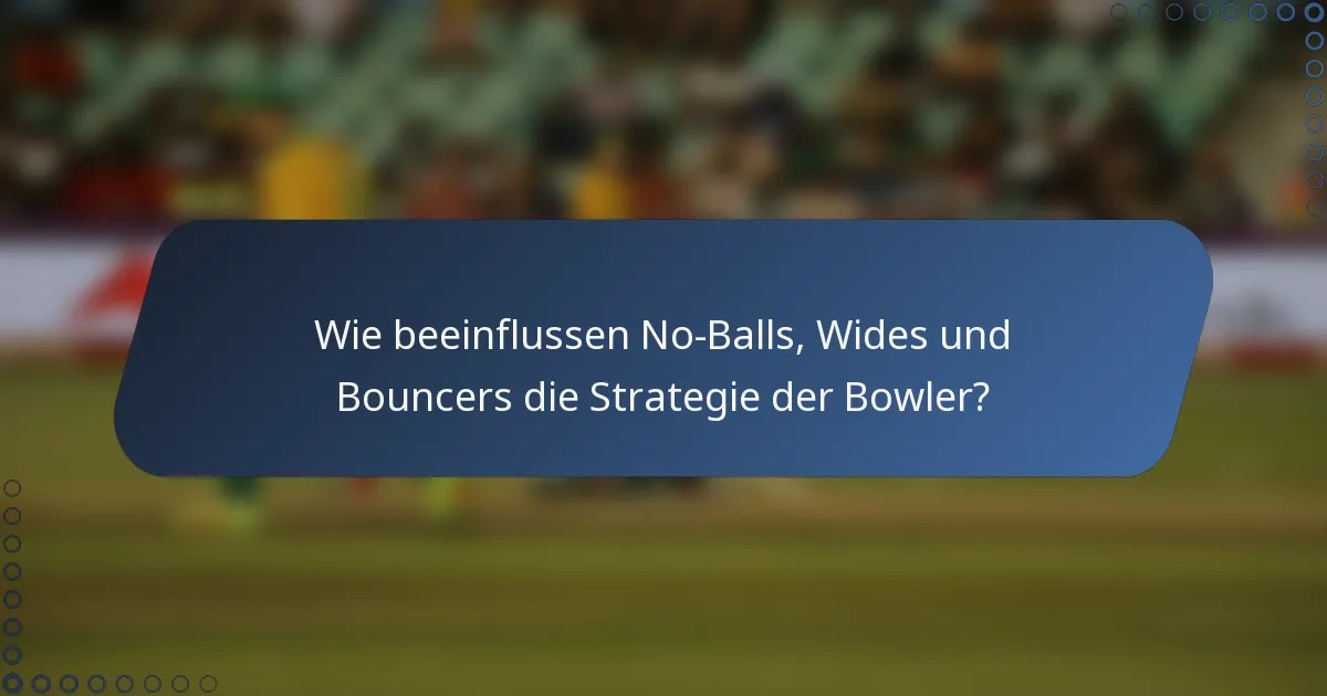 Wie beeinflussen No-Balls, Wides und Bouncers die Strategie der Bowler?