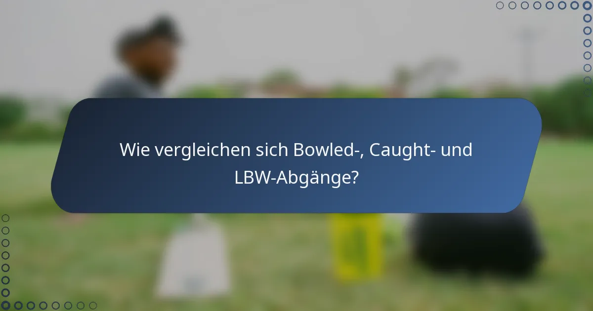 Wie vergleichen sich Bowled-, Caught- und LBW-Abgänge?